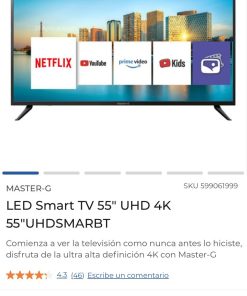 Televisión Smart TV 55” UHD 4K